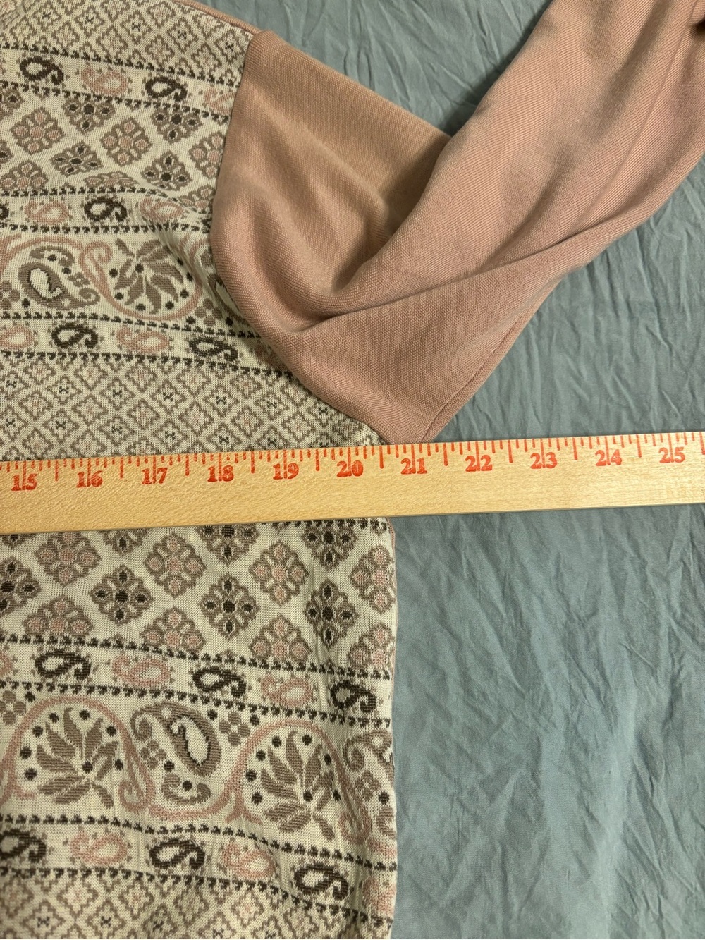 vintage dusty pink paisley grandma core sweater ✿ 90s cottage knit pullover - Picture 3 of 7